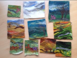 Needle Felted Painting Art aRound Town